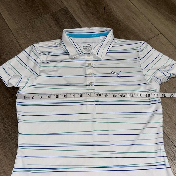 PUMA GOLF Striped PowerCool Polo Shirt Women's Small - Picture 8 of 12